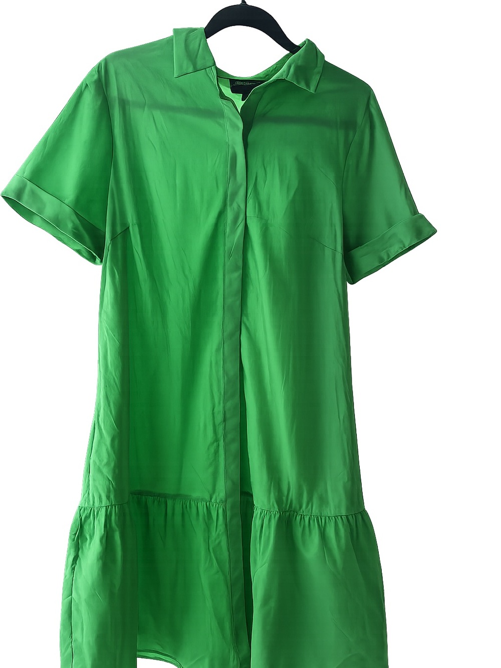 NWT Donna Morgan Kelly Green Shirt Dress Size 14 | Hidden Button Front